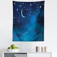 thumbnail image 1 of Stars Tapestry, Night Skyline Illustration with Watercolor Effect Crescent Moon and Clouds, Fabric Wall Hanging Decor for Bedroom Living Room Dorm, 5 Sizes, Pale Blue Night Blue, by Ambesonne, 1 of 1