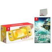 Nintendo Switch Lite 32GB Yellow Edition and Legend of Zelda: Tears of the Kingdom Bundle - Japan Import with US Plug with Screen Cleaning Cloth