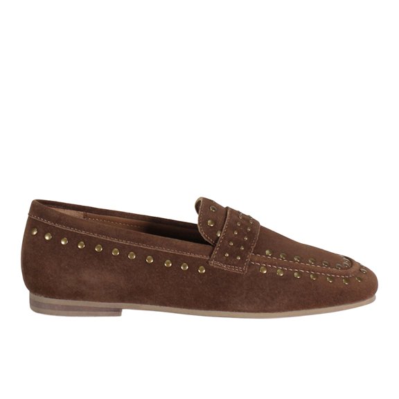 Diba True Women's Can Yon Studded Suede Loafer (Chocolate, 9/40EU)