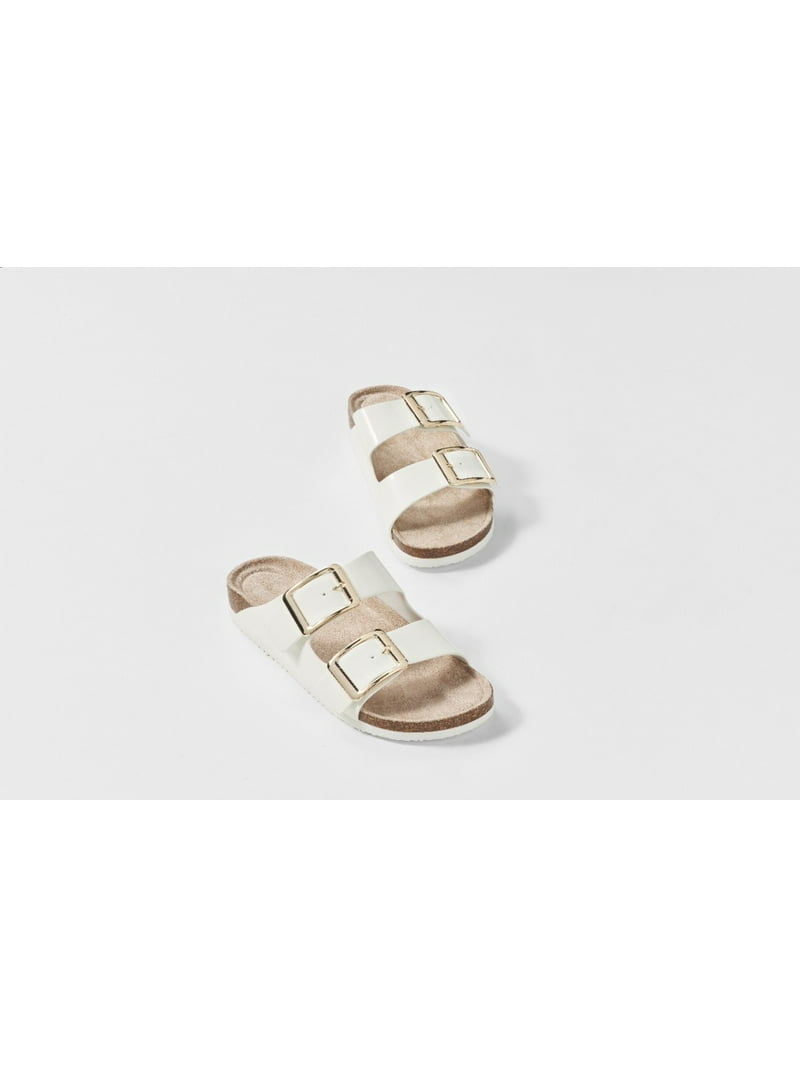 Madden Girl Women's Bodie Two Strap Buckle Footbed Sandals