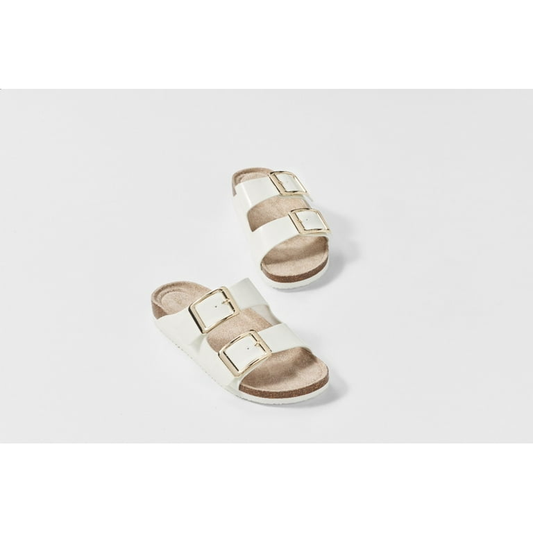 Madden Girl Women's Bodie Two Strap Buckle Footbed Sandals