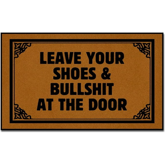 Doormat 16x24 Inch Leave Your Shoes & Bullshit At The Door Door Mats Indoor Entrance Fall Welcome Mat Outdoor Rubber Home Decor Door Mats Outdoor Funny Gift For Women Men