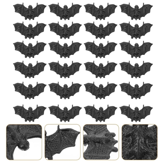 HaiSphere 20 Pack Black Plastic Bats Halloween Decorations, Realistic Spooky Bat Ornaments for Haunted House Indoor Outdoor Wall Window Party Trick or Treat Supplies