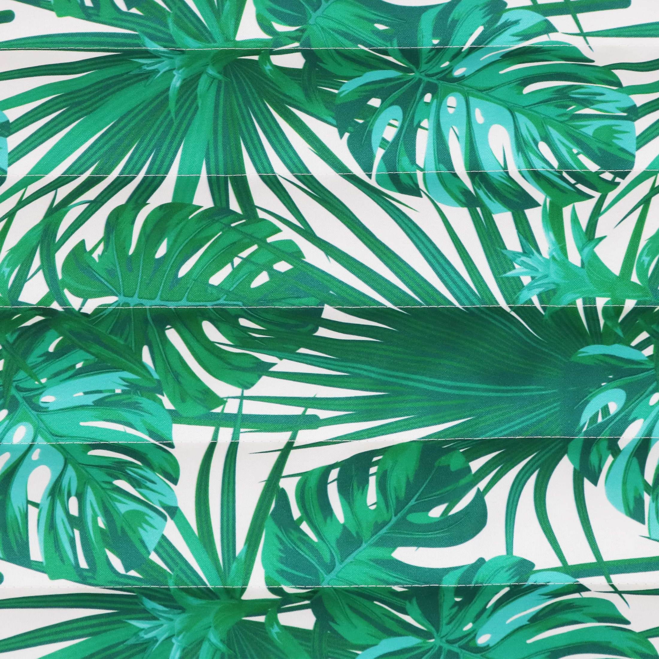 Sunnydaze 2-Person Quilted Polyester Spreader Bar Hammock, 450 lb - Green Palm Leaves