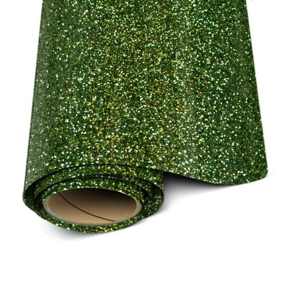 Siser Glitter Heat Transfer Vinyl – Dark Green HTV Iron on Vinyl – 12” x 3 Foot ( 36 inches / 1 yard )