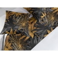 thumbnail image 2 of Nature Bed Runner Set, Tropics Botanical Motif of Exotic Leaf Prints in Watercolor Effect, Decorative Bedding Scarf & 2 Pillow Shams for Hotels Homes, King, Dark Grey and Marigold, by Ambesonne, 2 of 3