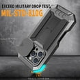 thumbnail image 6 of for iPhone 16 Pro Rugged Case with Camera Lens Sliding Cover, Screen Protector [Built-in Kickstand] [Military-Grade Triple-Layers Protection] Heavy Duty Full Body Shockproof Phone Case, Black, 6 of 7
