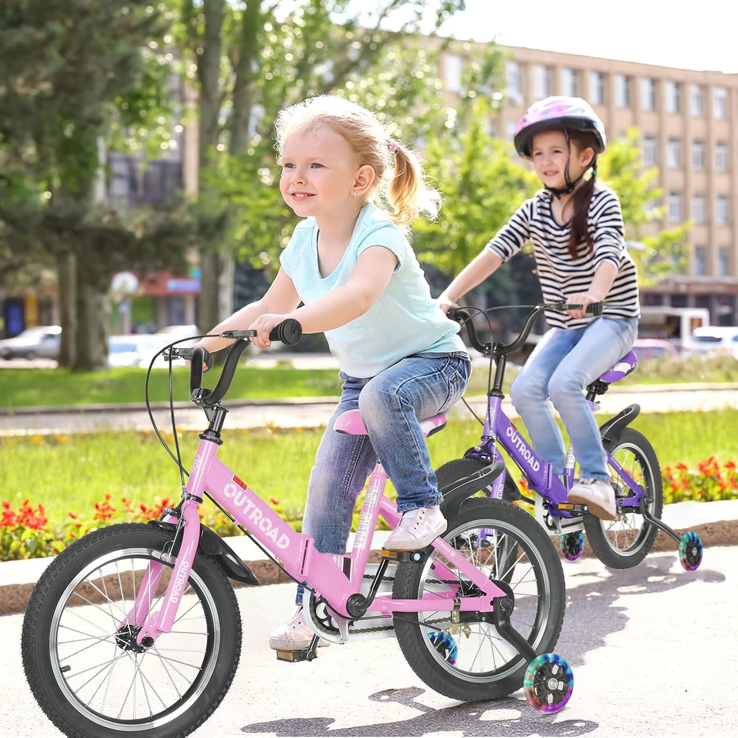 Marknig 14" 16" 18" Folding Kids Bike with Removable Training Wheels, Children's Bicycle for Boys & Girls Ages 3-9 Years, Easy-Storage Toddler Bike
