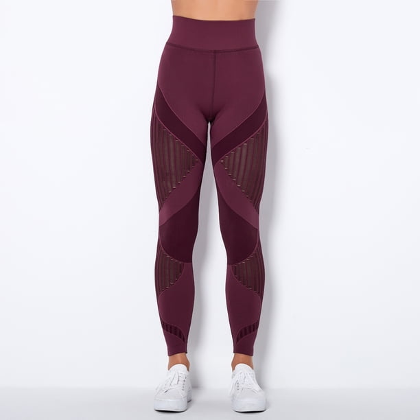 Pantalones de yoga deportivos para correr y fitness para mujer, de punto sin costuras, sexys, a rayas, que absorben la humedad, de estilo europeo y americano