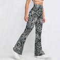 thumbnail image 5 of Oplxuo Flare Leggings for Women Vintage Ethnic Bell Bottom Stretch High Waisted Lounge Yoga Pants, 5 of 7