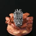 thumbnail image 5 of Soumake Punk Men Cubic Zirconia Inlaid Carved Dragon Head Finger Ring Party Jewelry Gift Fashion, 5 of 8
