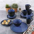 thumbnail image 2 of Gibson Home Soho 16 Piece Round Stoneware Dinnerware Set, Blue & Black, 2 of 9