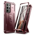 thumbnail image 1 of Dexnor for Samsung Galaxy S21 Ultra Case, [Built in Screen Protector and Kickstand] Heavy Duty Military Grade Protection Shockproof Protective Cover for Samsung Galaxy S21 Ultra 5G,6.8 inch,Maroon Red, 1 of 5
