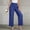 Blue, variant on FengLS Womens Casual Pants Pleated Elastic Waist Pockets Trousers Loose Straight-Leg Daily Trousers Fashion Solid Color Flowy Long Pants