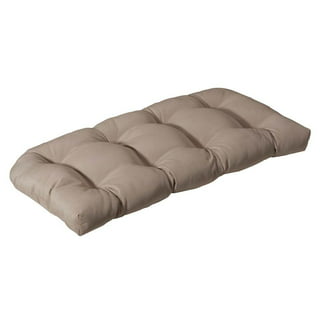 Pillow Perfect Woodblock Blue Tan 60-Inch Bench Cushion 651330