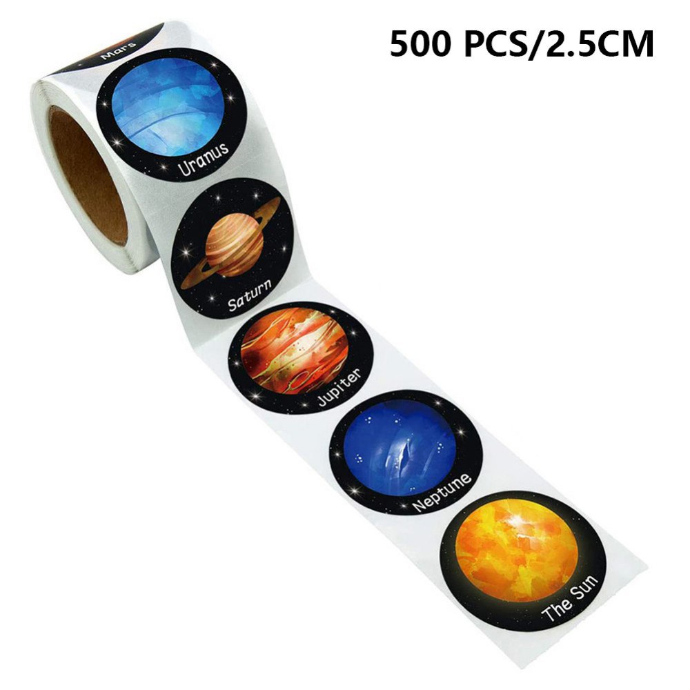 500 Pieces Solar System Stickers Realistic Roll Stickers 9 Space