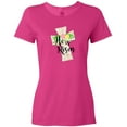 thumbnail image 3 of Inktastic He is Risen Cross with Script and Flowers Women's T-Shirt, 3 of 5
