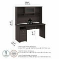 thumbnail image 4 of Bush Furniture cabot Bureau à Piédestal Simple 60W et Hutch, Gris Chiné, 4 of 7