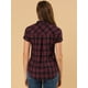 thumbnail image 5 of Camisa de cuadros Allegra K estilo Western Algodón Negro rojo XL, 5 of 6