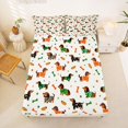 thumbnail image 5 of Homewish Cute Dachshund Queen Sheets,Cartoon Dog Bone Queen Sheet Sets,White,4pcs,1 Flat Sheet, 1 Fitted Sheet and 2 Pillowcases, 5 of 6
