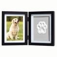 thumbnail image 4 of Pets Paw Print + Photo Keepsake Frame Holds, Dog or Cat Paw Print Impression, Wooden Picture Frame, Personalized Gift Keepsake for Pet Lovers, Hinged for Desktop (Black), 4 of 8