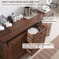 thumbnail image 3 of OKD Farmhouse Sideboard Buffet Cabinet with Storage, 60" Large Kitchen Cabinet w/Sliding Barn Doors and 4 Drawers, 31.2'' Tall Rustic Wood Coffee Bar Table for Dining Room,Reclaimed Barnwood, 3 of 6