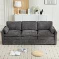 thumbnail image 6 of Euroco Modern 3-Seater Chenille Sofa with Double-Layered Cushions, Ergonomic Armrests & Detachable Lumbar Pillows, Upholstered Couch for Living Room or Office, 6 of 7