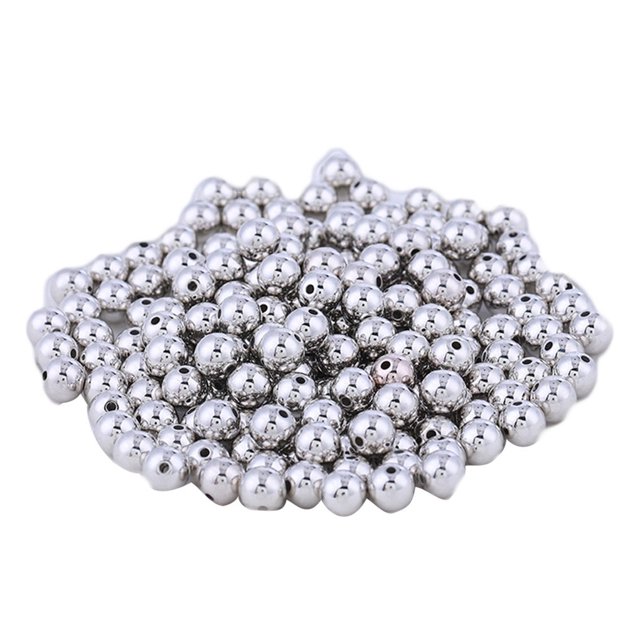 Naiovety Cuentas redondas de 200 Uds., mano de obra electrochapada, accesorio de bricolaje apilable sin costuras, suministros de artesanía, decoración Artesanía blanco Naiovety HA060869-07