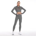 thumbnail image 1 of Traje de yoga europeo y americano, traje deportivo para fitness, pantalones de yoga de secado rápido con estampado de melocotón y cadera para mujer, traje de yoga con capucha y manga larga, 1 of 6