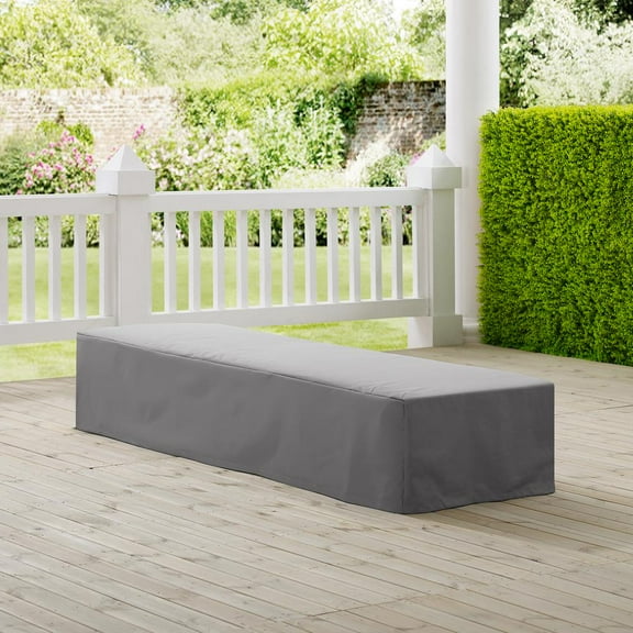Crosley Furniture Patio Polyester Fabric Chaise Lounge Cover in Gray