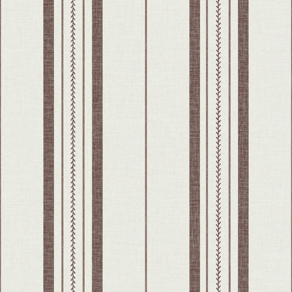 NuWallpaper Brownstone BoysTownhouse Stripe Maroon Peel and Stick Wallpaper
