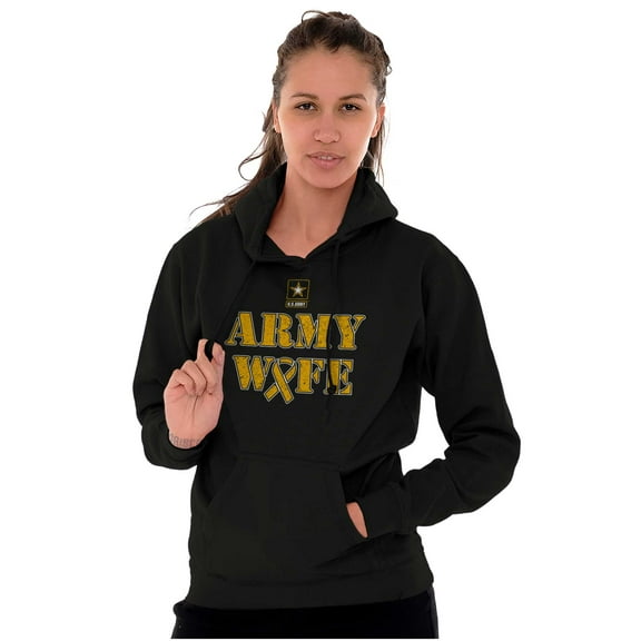 US Army Wife Military Support Ribbon Hoodie Sweatshirt Women Brisco Brands S