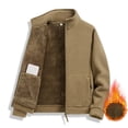 thumbnail image 2 of Men's Polar Fleece Jacket Thermal Sherpa Lined Full Zip Up Thick Winter Warm Soft Coat Outwear with Pockets, 2 of 6