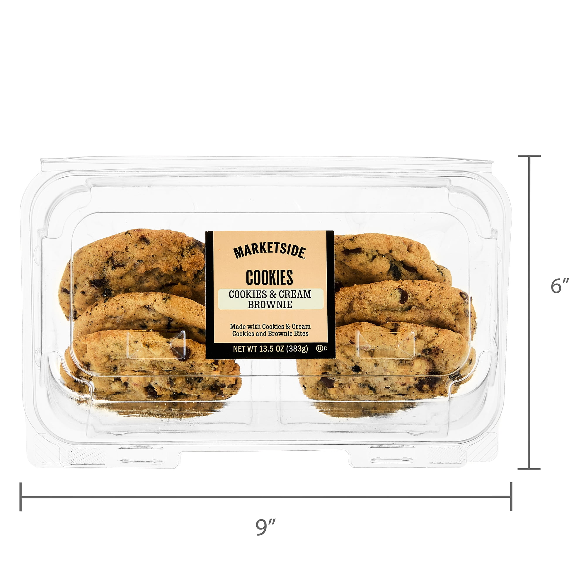 Marketside Cookies and Cream Brownie Cookies, 13.5 oz, 6 Count