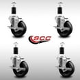 thumbnail image 2 of 4 Inch SS Phenolic Swivel 1-3/8 Inch Expanding Stem Caster Set with Brake SCC, 2 of 2