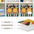 thumbnail image 4 of Yayeee Foldable Storage Basket for Shelves with Handles Waterproof Cloth Bins, Geometric Sun, 4 of 7