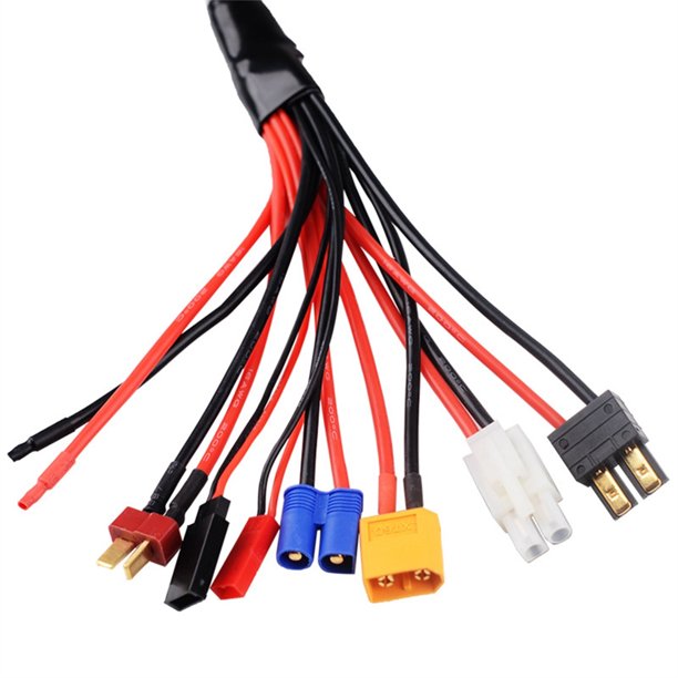Cable Adaptador 11 En 1 Para Cargador De Baterías RC – Conectores Banana De 4 Mm, Compatible Con XT60, XT90, Deans, EC5, JST Y Pinzas De Cocodrilo