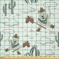 thumbnail image 2 of Ambesonne Cartoon Fabric by the Yard Microfiber, Wild West Cowboy Bear, 5 Yards, Tan Blue Violet, 2 of 2