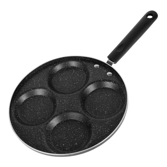 LIZZ Kitchen Pancake Pan Non-Stick Fried Egg Pan 4 Holes Frying Pan With Handle Crepe Pan Burger Eye Pan For Breakfast Eggs Utensils