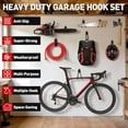 thumbnail image 5 of 16 Pack Garage Hooks Heavy Duty Garage Wall Hooks Tool Hanger, Wall Mount Storage Hooks for Hanging Bike,Ladder,Tools,Anti-Slip Coating, 5 of 8