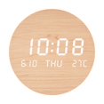 thumbnail image 1 of (Color madera maciza) Reloj de pared creativo LED para sala de estar, hogar, dormitorio, reloj silencioso, reloj de pared de moda de estilo nórdico s201, 1 of 5
