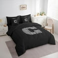 thumbnail image 3 of Feelyou 7-Piece C Monogrammed King Bedding Set, Boys Black A-Z Cartoon, 3 of 7