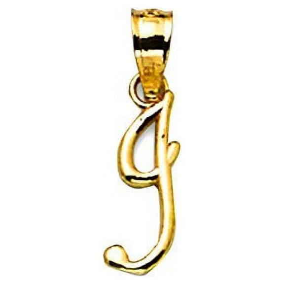 LoveBling 10k Small Script Initial Charm Pendant (I)