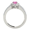 thumbnail image 4 of Rings for Women 1.68 Carat Diamond and Oval Shaped Pink Prong 10K White Gold, 4 of 5