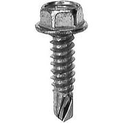 AMZ Clips And Fasteners 25 #14 X 1 Indented Hex Washer Head #3 Super Teks Screws - Zinc