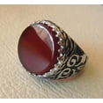 thumbnail image 2 of Red Onyx Mens Ring, Natural Red Onyx Gents Ring, Designer Silver Jewelry, 925 Silver Ring, Birthday Gift, Heavy Mens Ring, Arabic Design, Ottoman Style Ring, Christmas, Turkey Mens Signet Ring, 2 of 6