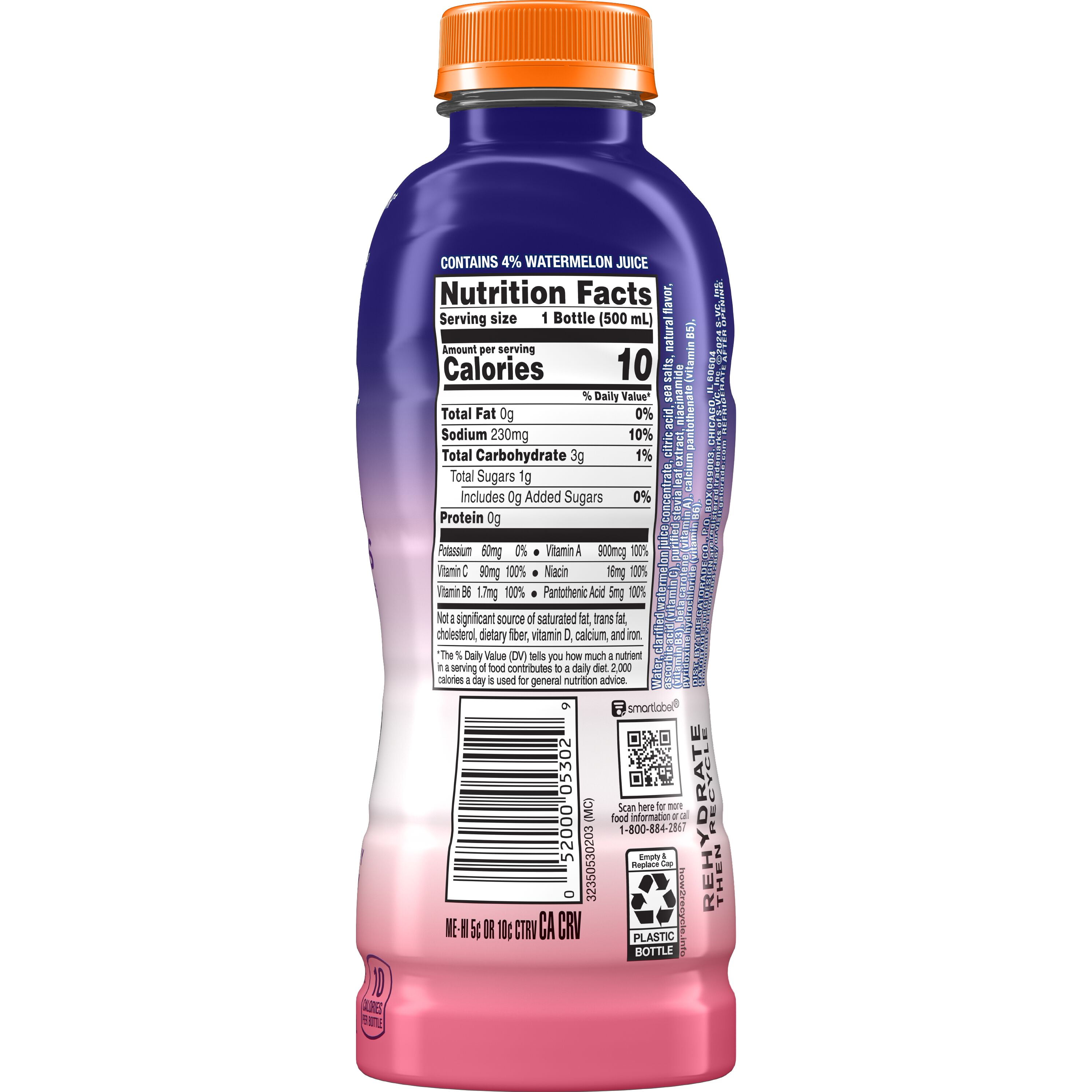 (3 pack) Gatorade Fit Electrolyte Beverage, Blackberry Raspberry, 16.9 oz Bottle