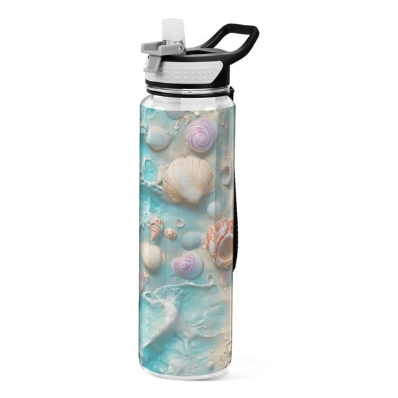 BZSMCE Sport Bottle Seashells Beach Outdoor sports Water Bottle Size: 10.4x3in