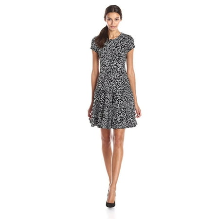 New Calvin Klein Womens Sz 6 Cap Sleeve Black/ White Dress 2030-3