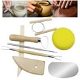 thumbnail image 6 of Clearance Tool Bag under $5,Clay Tool Set Wooden Pottery Clay Sculpture Carving Tool 8 Piece Set Beginner DIY Making Modeling Carving, 6 of 8